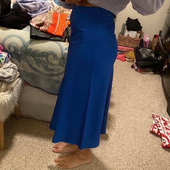 J.Crew blue satin midi skirt - Picture 2 of 3